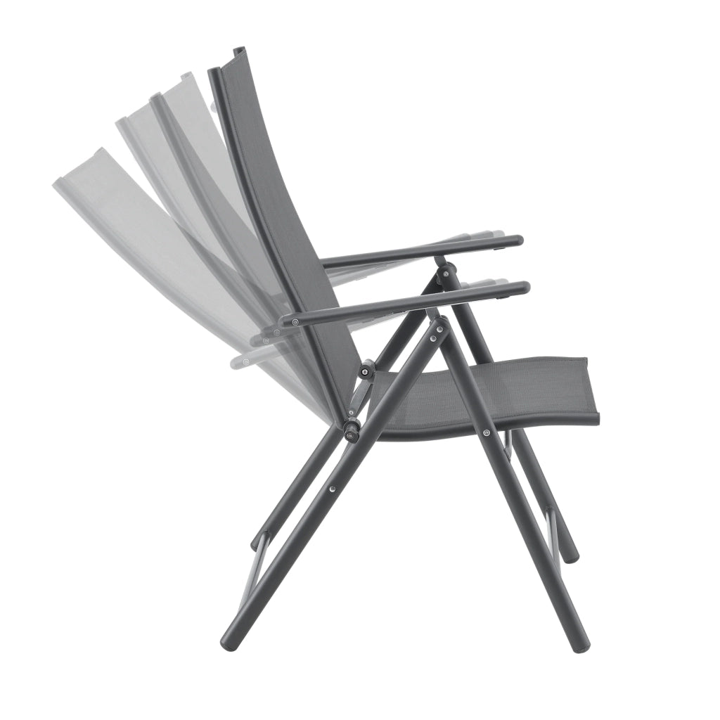 Set di 2 sedie da giardino con braccioli grigio scuro 03_0009602