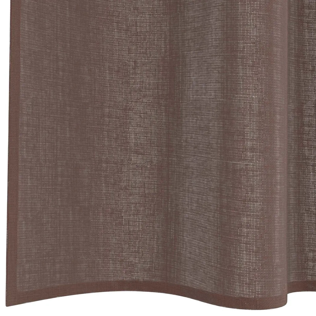vidaXL Tende in Voile con Tasche per Aste 2 pz Marrone