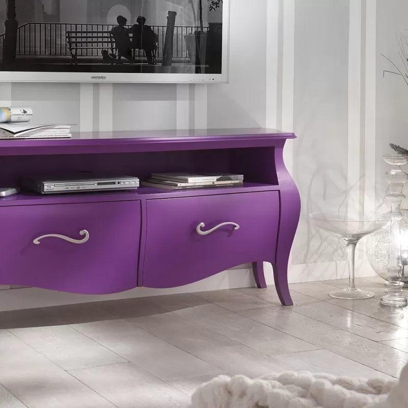 Mobile porta tv in legno laccato fucsia x soggiorno salotto 141x45x62 (3267) - Mobili 2G