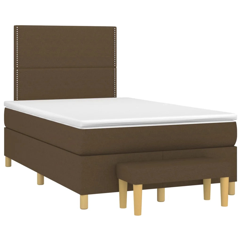 Giroletto a Molle con Materasso Marrone Scuro 120x200cm Tessuto 3137064