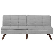 Divano letto grigio 3 posti trapuntato tappezzeria Click Clack Split indietro gambe in metallo