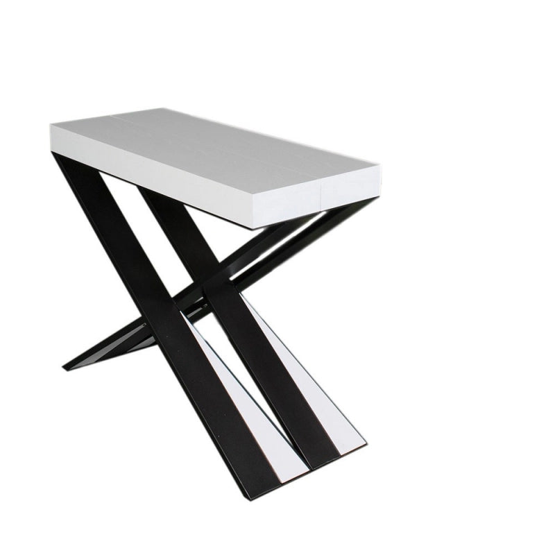 Consolle allungabile 90x40/300 cm Diago telaio Antracite - Bianco Frassino