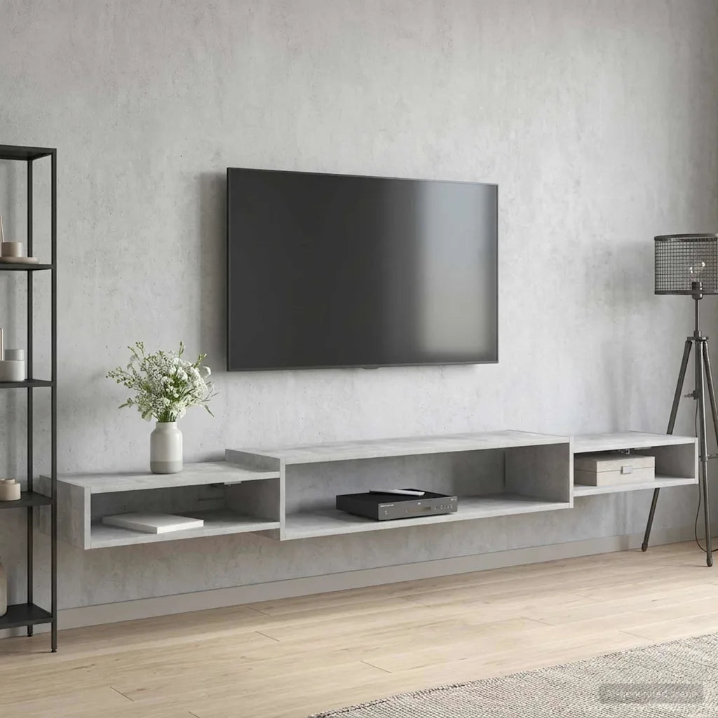 Mobile TV da Parete A parete Grigio Cemento 220 x 28 x 21 cm