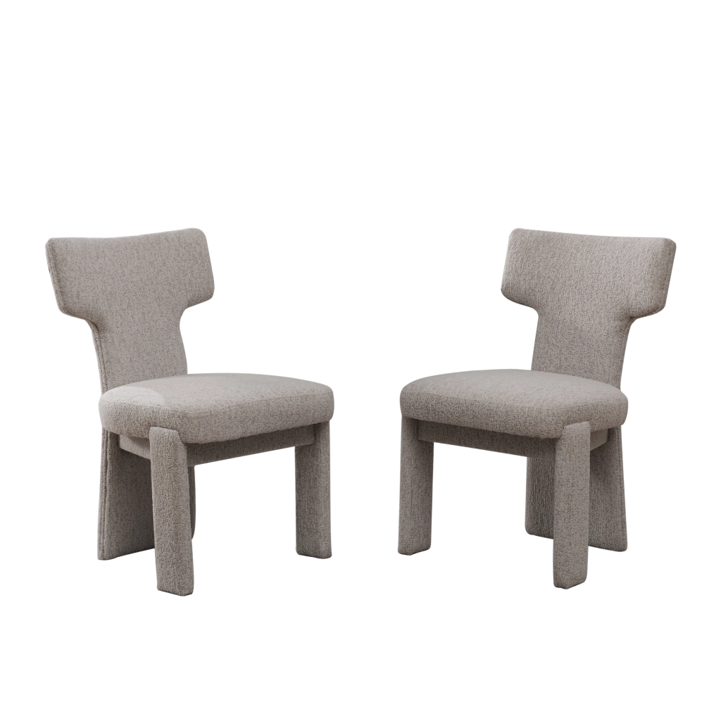 Poltrona Accent Senza Braccioli in Tessuto Chenille ¨C Xylo ¨C Beige, Gambe in Legno