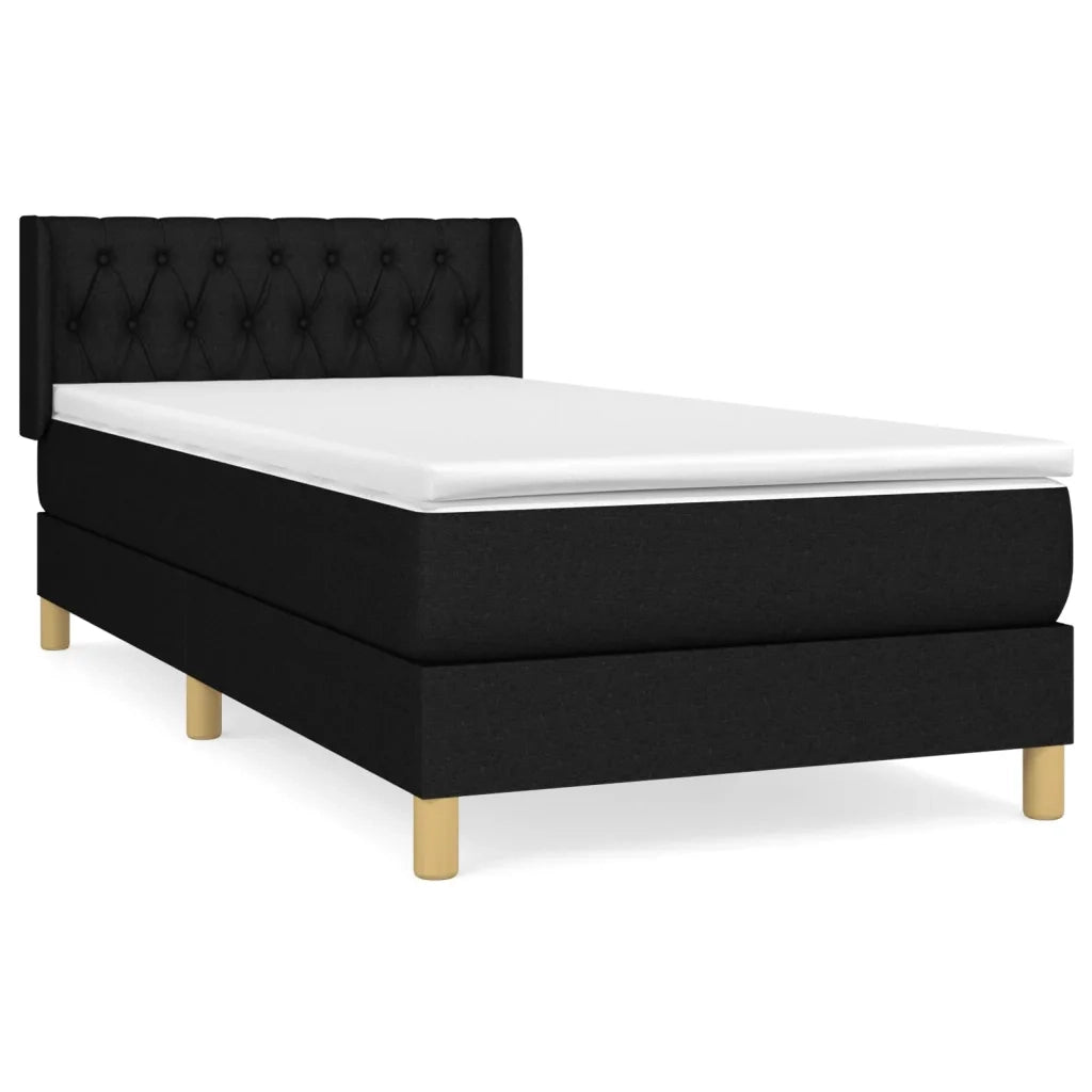 Giroletto a Molle con Materasso Nero 90x190 cm in Tessuto 3130475