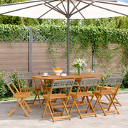 Sedie Giardino Pieghevoli 8pz Grigie Polyrattan Legno Massello 3214597