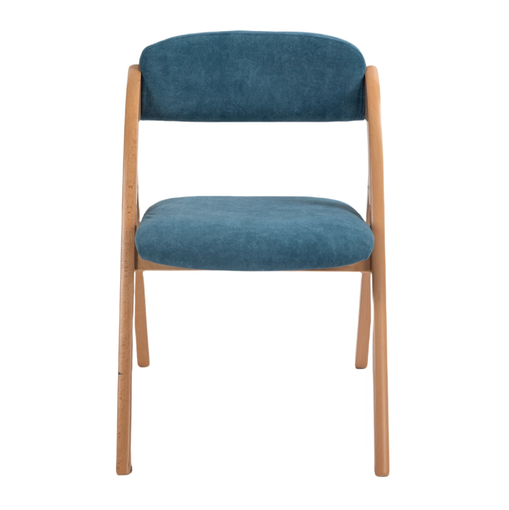 Sedia da pranzo pieghevole 79 x 52,5 x 60 cm in faggio blu, set da 2
