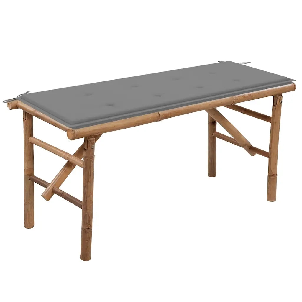 Panca da Giardino Pieghevole con Cuscino 118 cm in BambÃ¹ cod mxl 69352