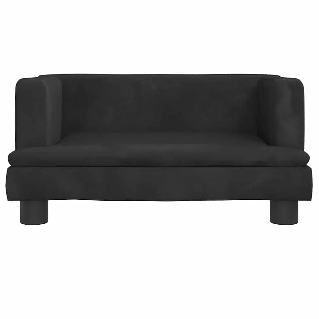 Cuccia per cani con cesto divano confortevole 60 x 40 x 30 cm velluto nero 02_0042729