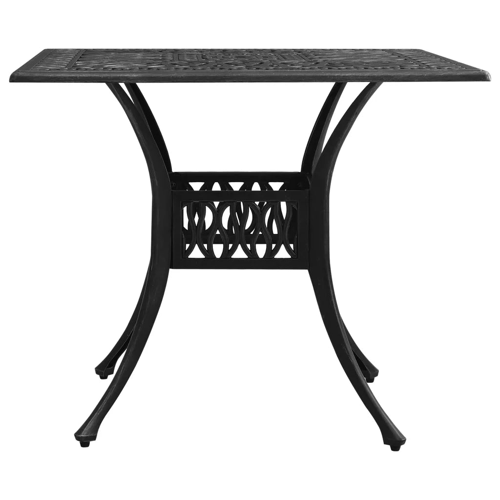 Tavolo da Giardino | Tavolino da esterno Nero 90x90x73 cm in Alluminio Pressofuso