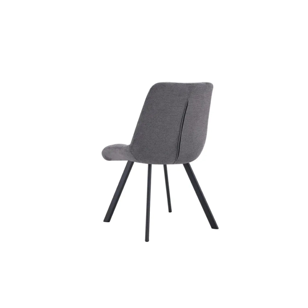 Set di 2 sedie VELMA – Tessuto grigio scuro – Piedi in metallo – Design compatto – Eleganza moderna e sobria