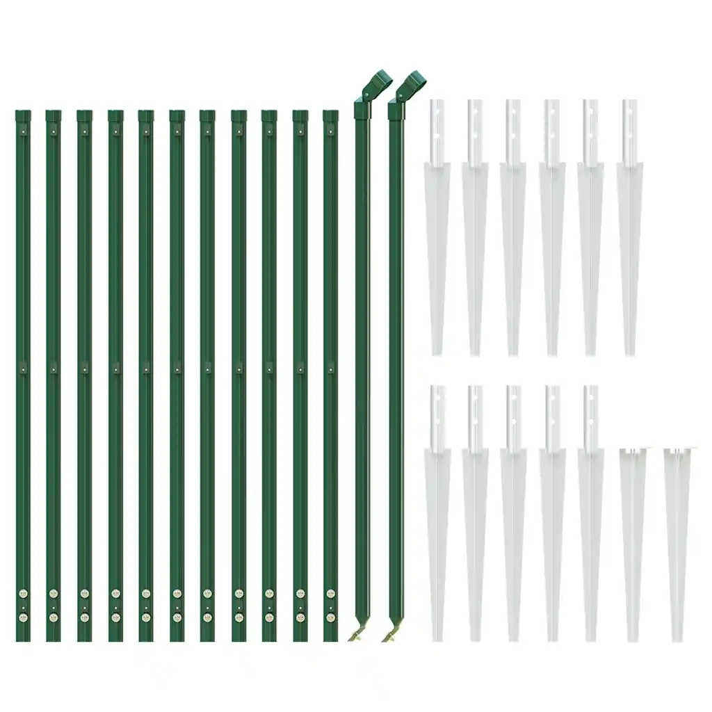 Recinzione Metallica con Picchetti Ancoraggio Verde 0,8x25 m 154120