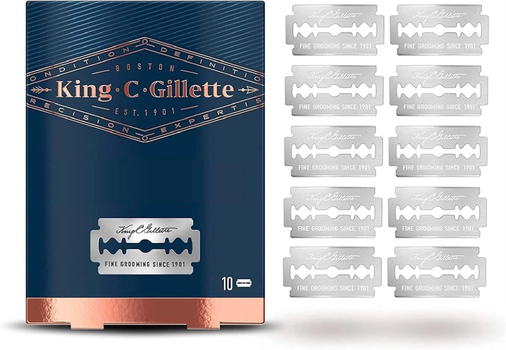 GILLETTE KING C. DA UOMO LAMETTE DI RICAMBIO PER RASOIO  CONFEZIONE DA 10 PZ
