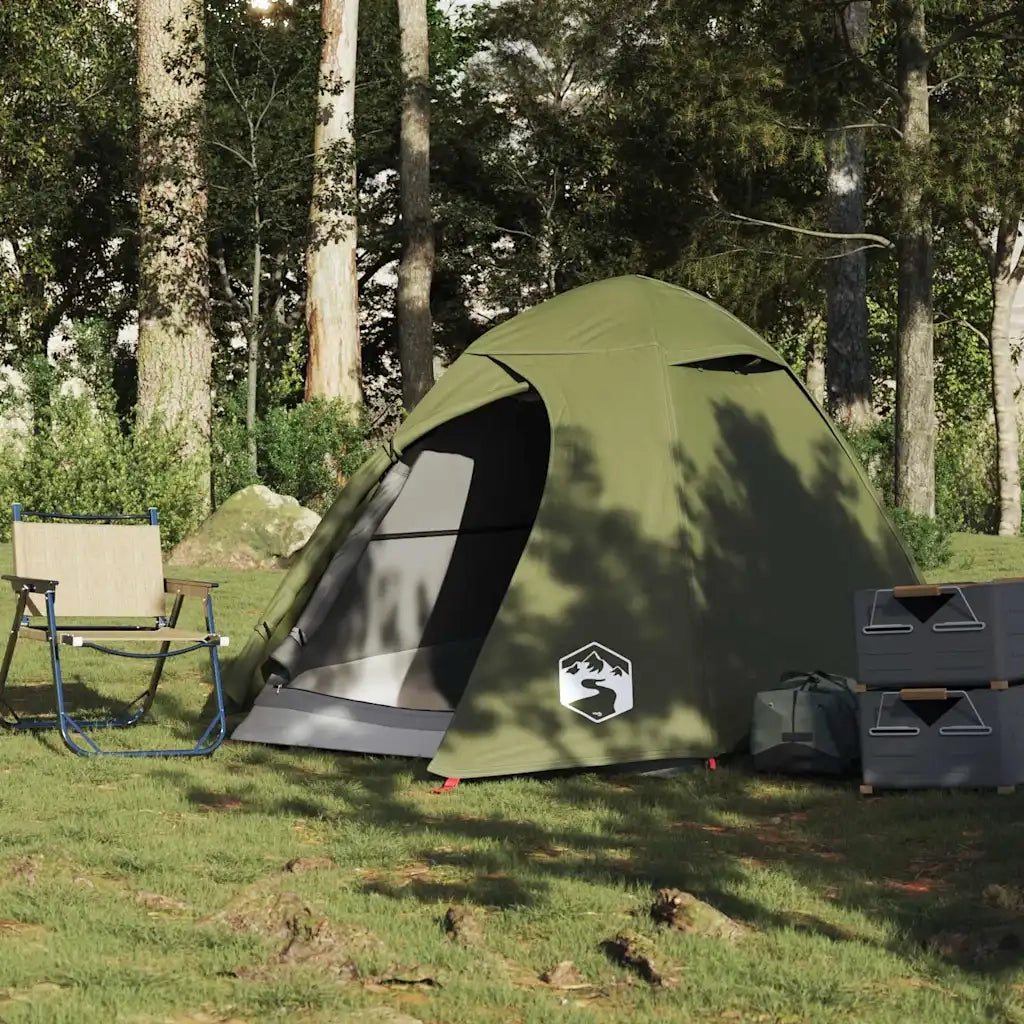 Tenda da Campeggio a Cupola 2 Persone Verde Oliva Impermeabile 4009612