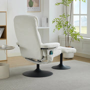 POLTRONA Relax con massaggio a 5 punti, riscaldamento, girevole 360°, 77x75,5x100 cm, bianca