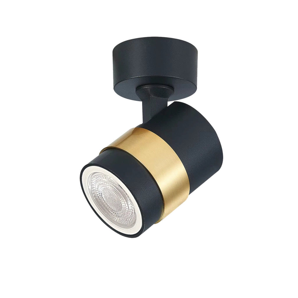 Faretto da parete Anillo 1xGU10 nero/oro metallo Light Prestige