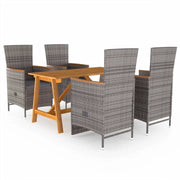 Set Mobili da Pranzo per Giardino 5 pz Grigio cod mxl 36260