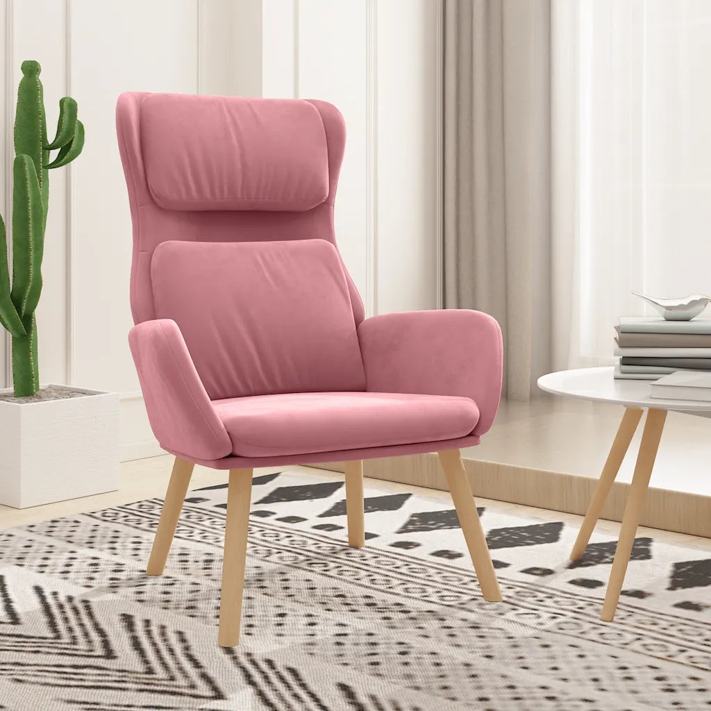 Poltrona | Sedia Relax Rosa in Velluto