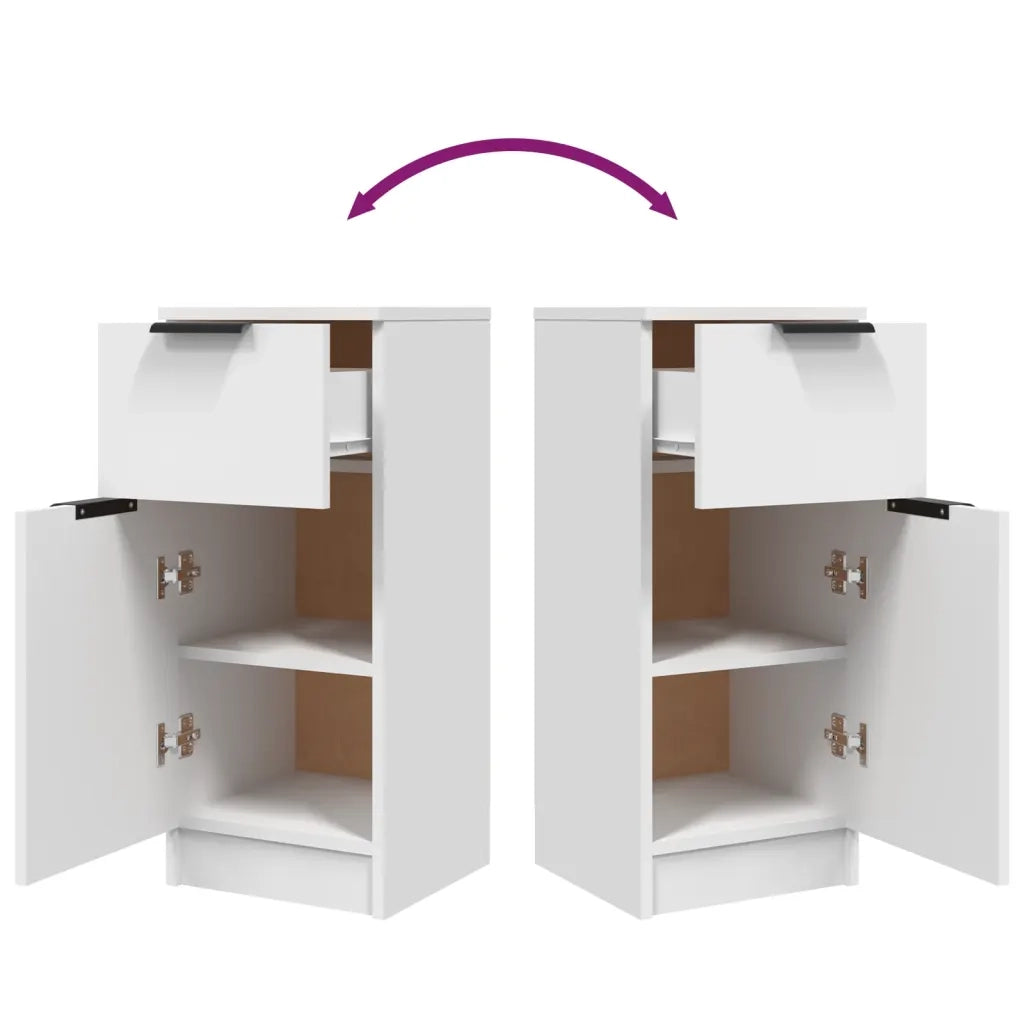 Credenze 2 pz Bianche 30x30x70 cm in Legno Multistrato cod mxl 9966