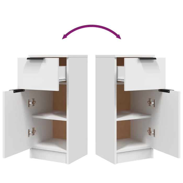 Credenze 2 pz Bianche 30x30x70 cm in Legno Multistrato cod mxl 9966