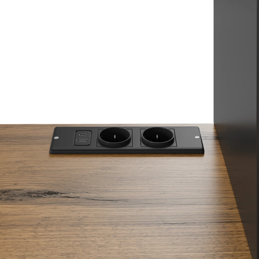 Credenza e madia con LED app, porte in vetro e prese USB, per soggiorno e cucina, in truciolare, nero, 160 × 40 × 185 cm