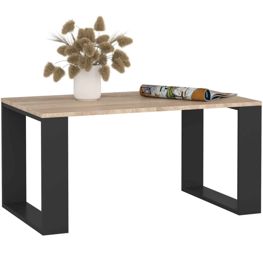 Tavolino da caffè AKORD NOX Sonoma Quercia 92 cm gambe Nere 92x53x45 cm