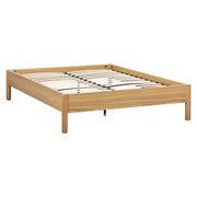 Letto con rete a doghe 140x190cm decorazione legno, marrone naturale