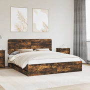 Struttura del letto con cassetto Rovere fumé 200 x 200 cm 3412564
