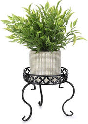 Supporto per Piante in Metallo - Piastra per Fiori - Nero - Per Interno ed Esterno