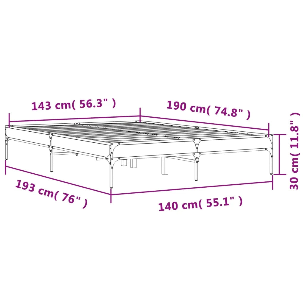 Giroletto Grigio Sonoma 140x190 cm in Legno Multistrato Metallo