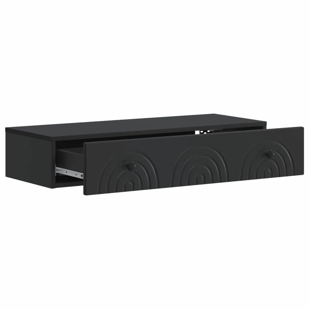 Tavolino da Parete Laterale Nero 87,5 x 34,5 x 17 cm 898156