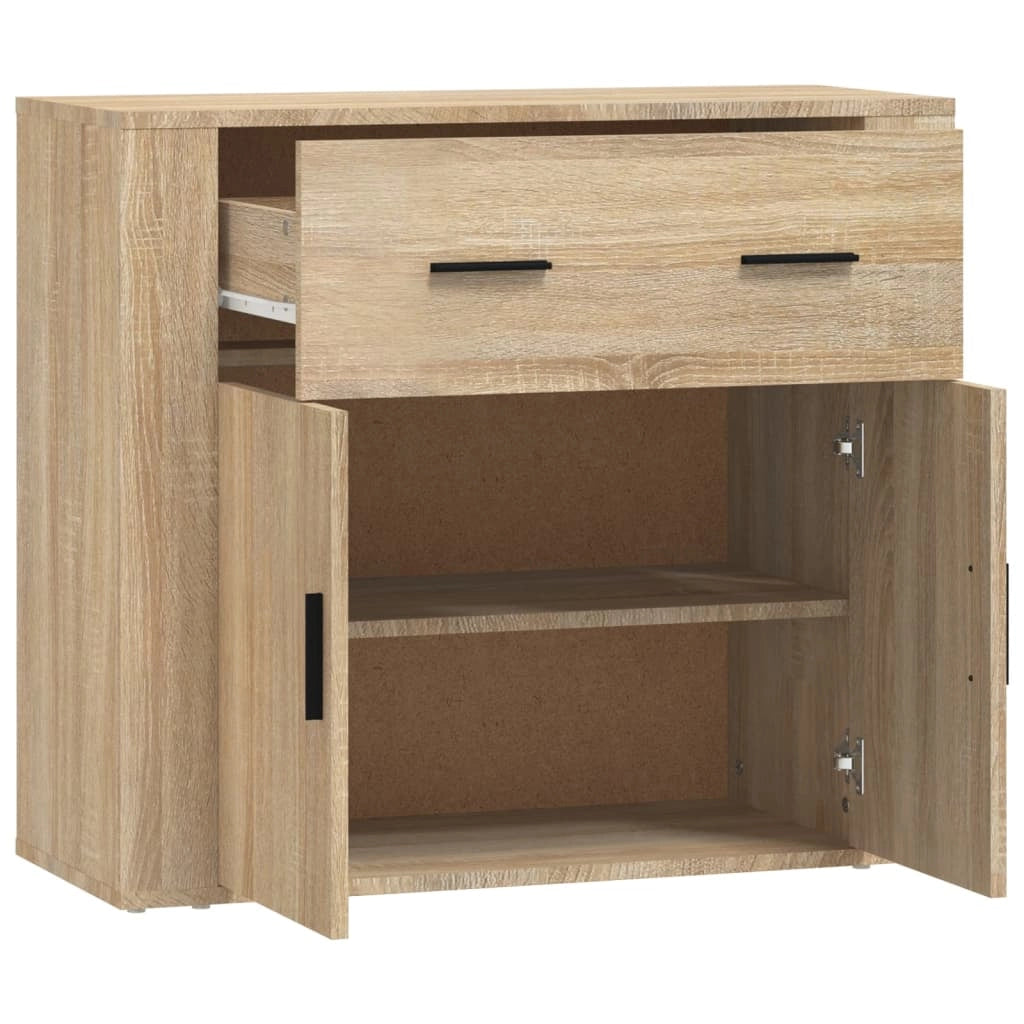 Buffet credenza cassettiera armadio mobile contenitore organizer cucina soggiorno rovere Sonoma 80 x 33 x 70 cm legno ingegnerizzato beige 02_0031716