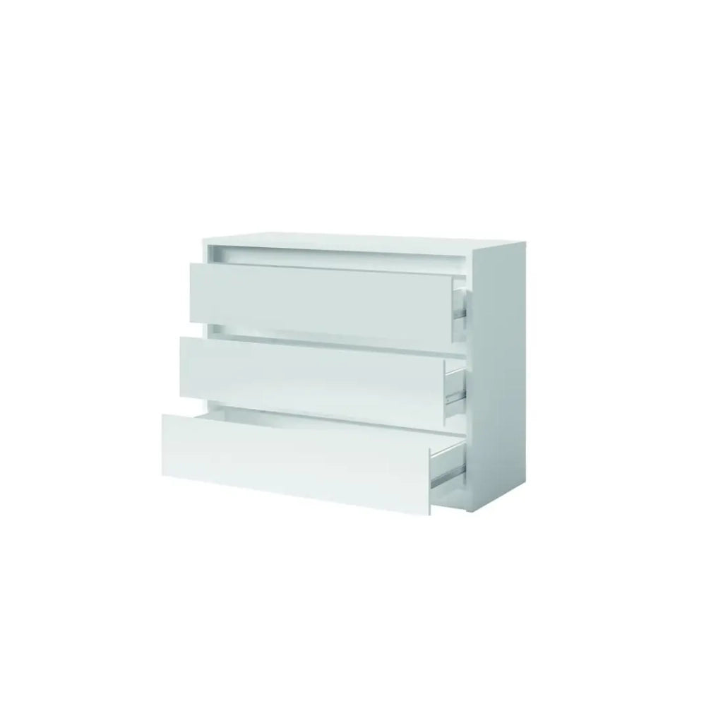 Comò 3 cassetti - 110x87x46 cm - bianco lucido - collezione VERONA