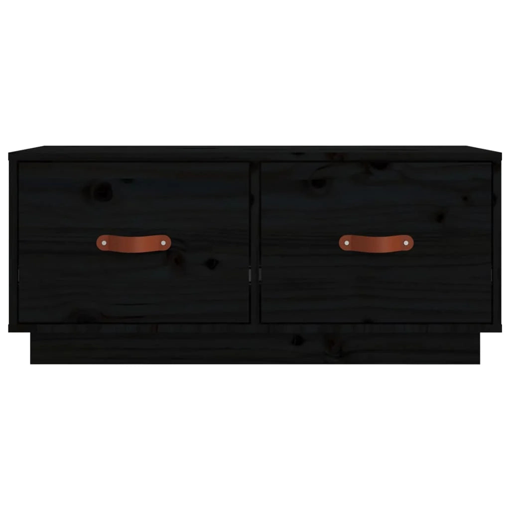 Mobile TV multimediale scaffale TV credenza mobile TV sala da pranzo soggiorno camera da letto 80 x 34 x 35 cm legno di pino massiccio nero 02_0026257