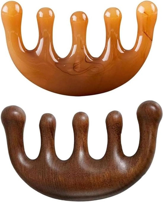 Massaggiatore a punti di meridiaan portatile - Piccola raschiatrice con testa di rasatura grande per massaggi di acupressione e decompressione (2 pezzi)