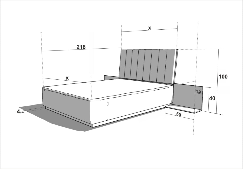 LETTO IMBOTTITO KREON TWO 120x200 SOLIK OAK NATURALE