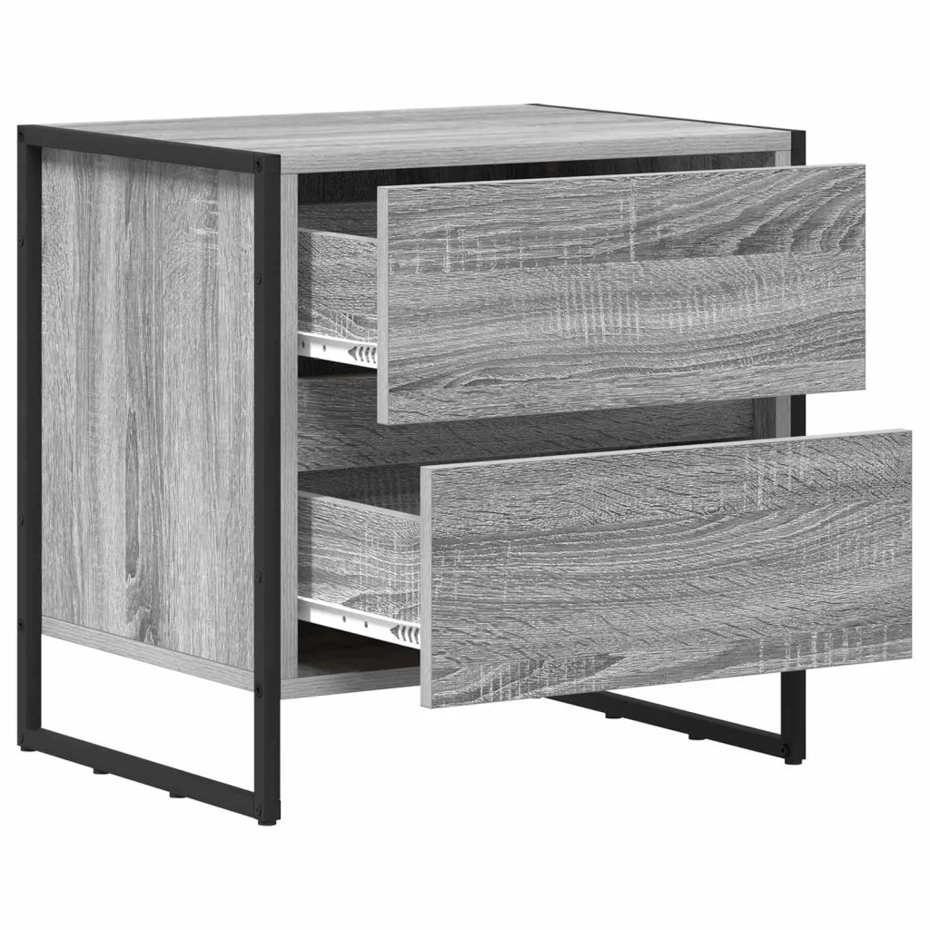 Comodino Grigio Sonoma 50 x 39.5 x 50 cm Legno multistrato