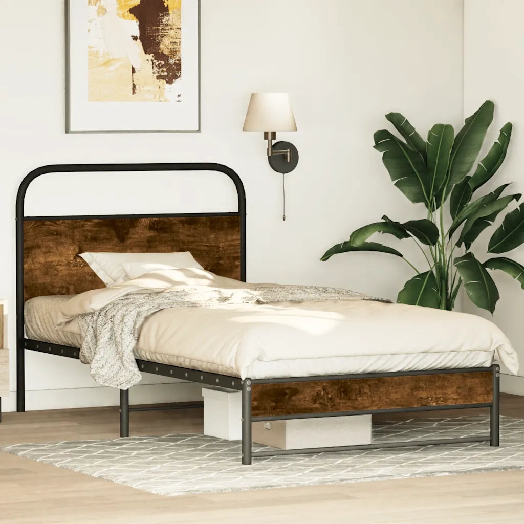 Giroletto senza Materasso Rovere Fumo 100x190 cm in Truciolato