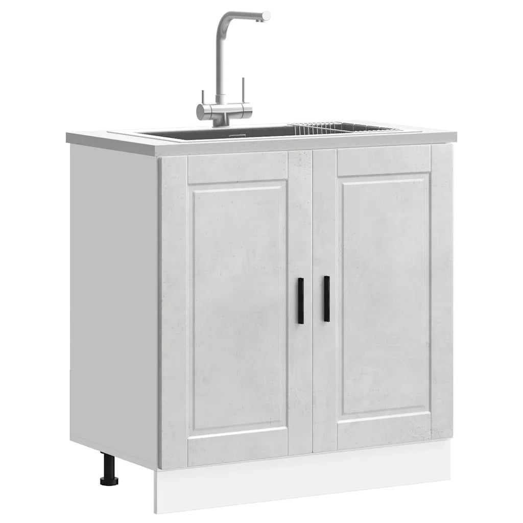 Mobile base lavello-Armadietto da bagno Porto Grigio Cemento 80x46x81,5 cm