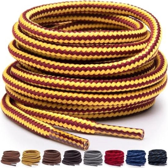 Viti Extra Resistenti e Duraturi per Stivali, Scarpette da Lavoro e Scarpone da Trekking (Giallo/Bruno, 91 cm)
