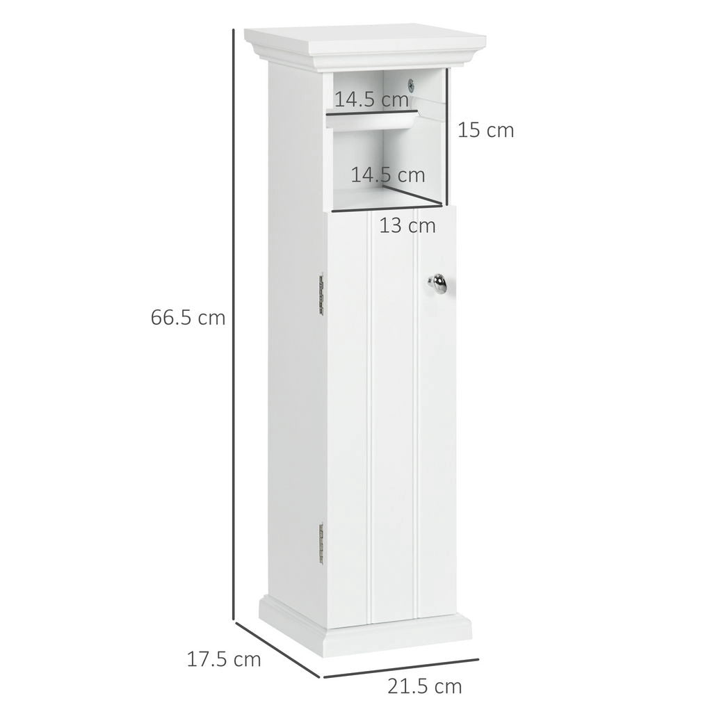 MOBILE BAGNO CON PORTA CARTA IGIENICA E ARMADIETTO 21.5X17.8X66.5CM BIANCO