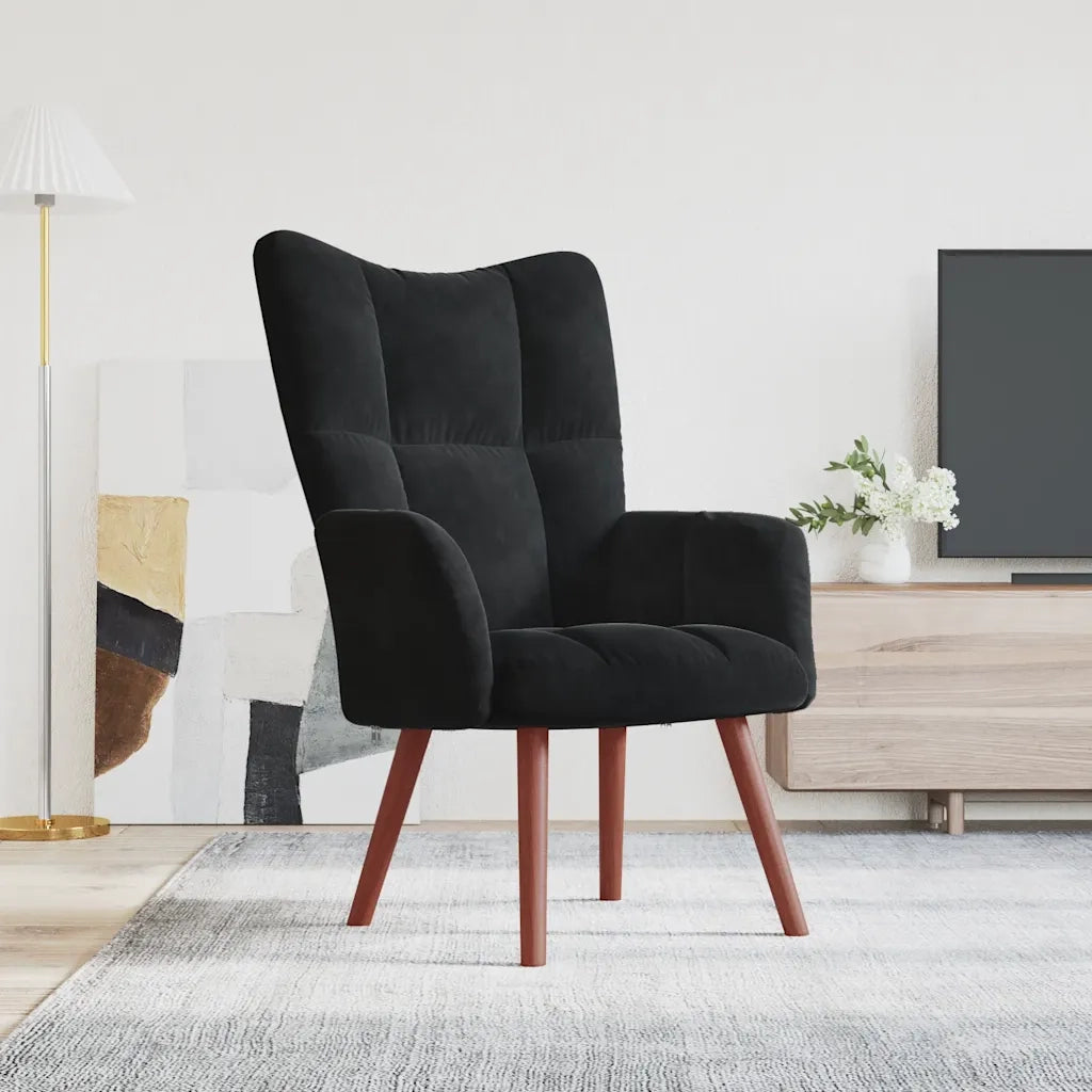 Sedia Relax Nera in Velluto 328057