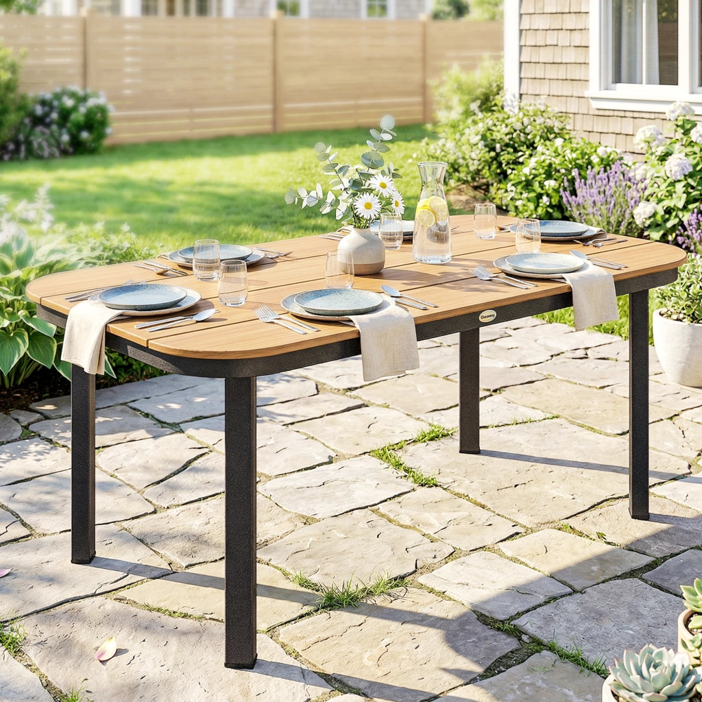 Tavolo da Giardino 6 Posti ¨C zephmum ¨C Naturale WPC 155x88x72