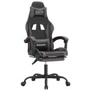 Sedia da Gaming | Sedia da e-sports con Poggiapiedi Nero e Grigio in Similpelle