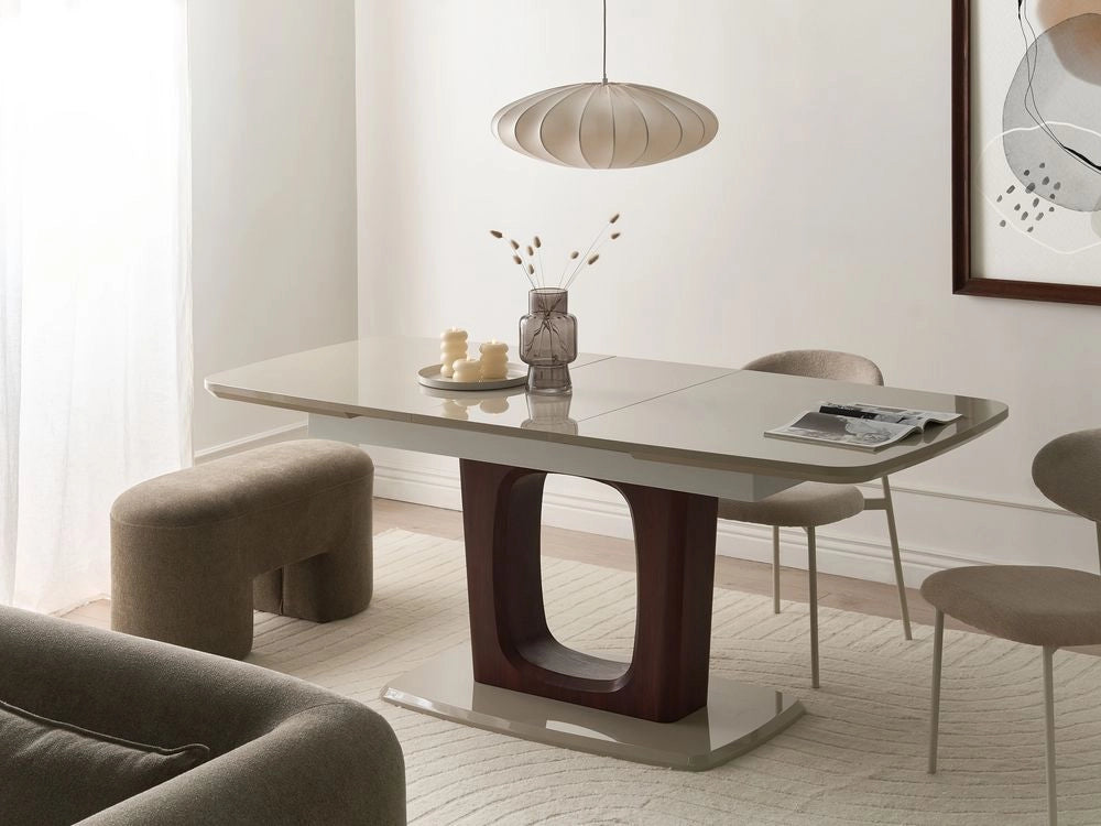 Tavolo da pranzo MDF beige chiaro 160/200 x 90 cm Allungabile Rettangolare Moderno Sala da pranzo Cucina