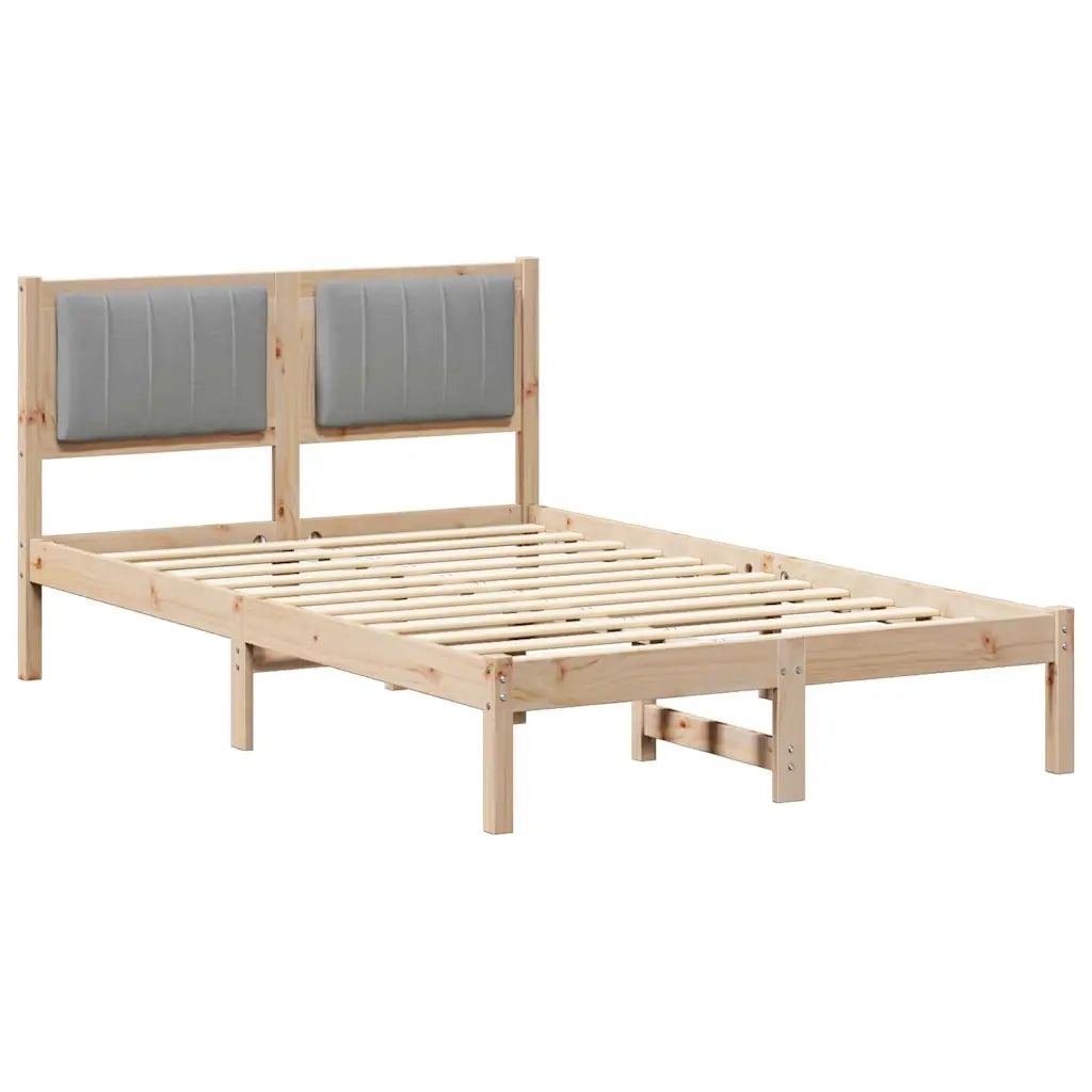 Letto con Testiera Rivestita Grigio chiaro 120 x 200 cm