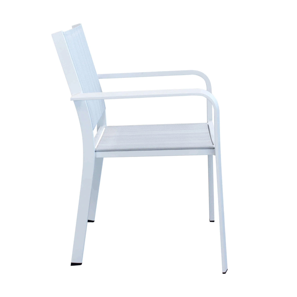 Poltrona da Giardino Impilabile in Alluminio Textilene cm 56x61x84 - WARD
