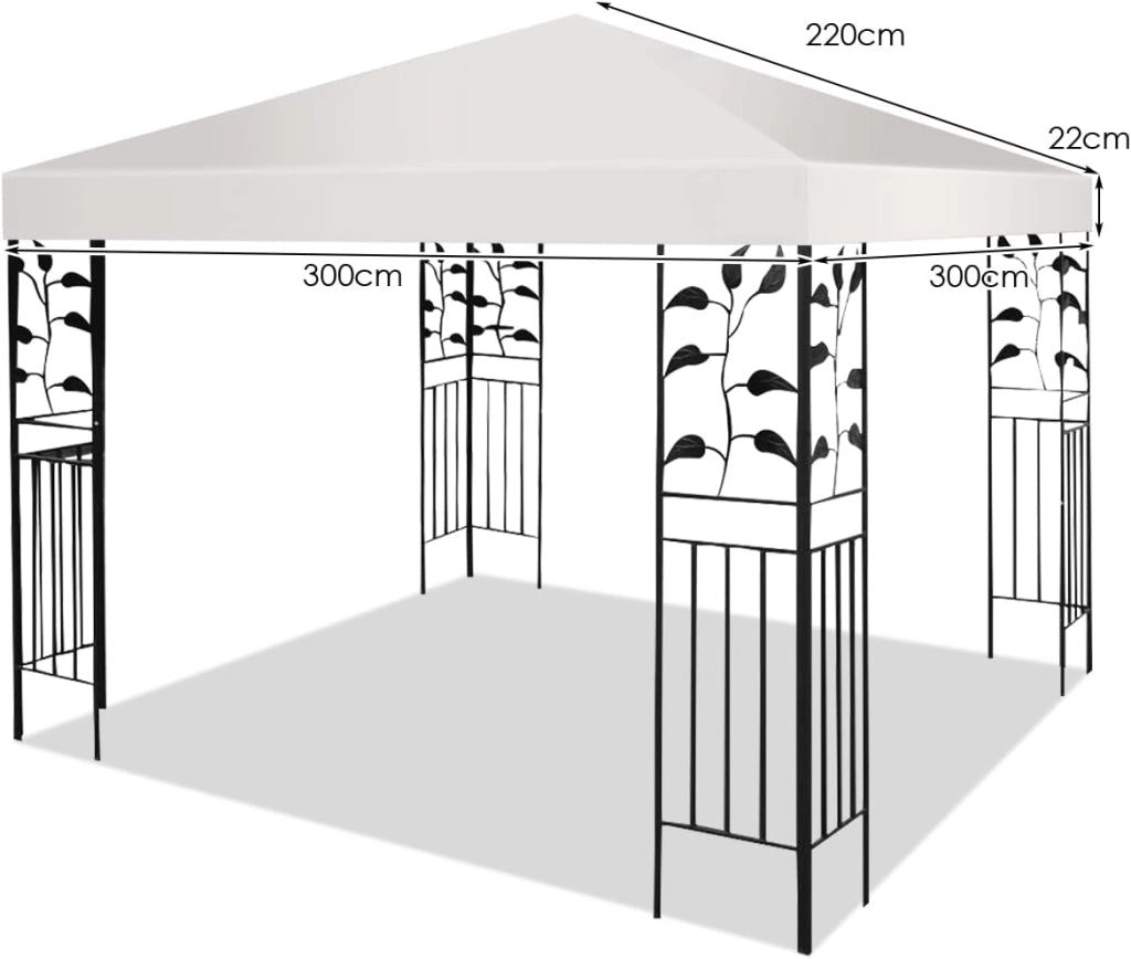 Tetto di Ricambio, per Gazebo Giardino di 3 x 3 M, Doppio/Singolo Strato, in Tessuto Poliestere, per Cortile/Spiaggia/Parco, 3 Colori e 2 Stili