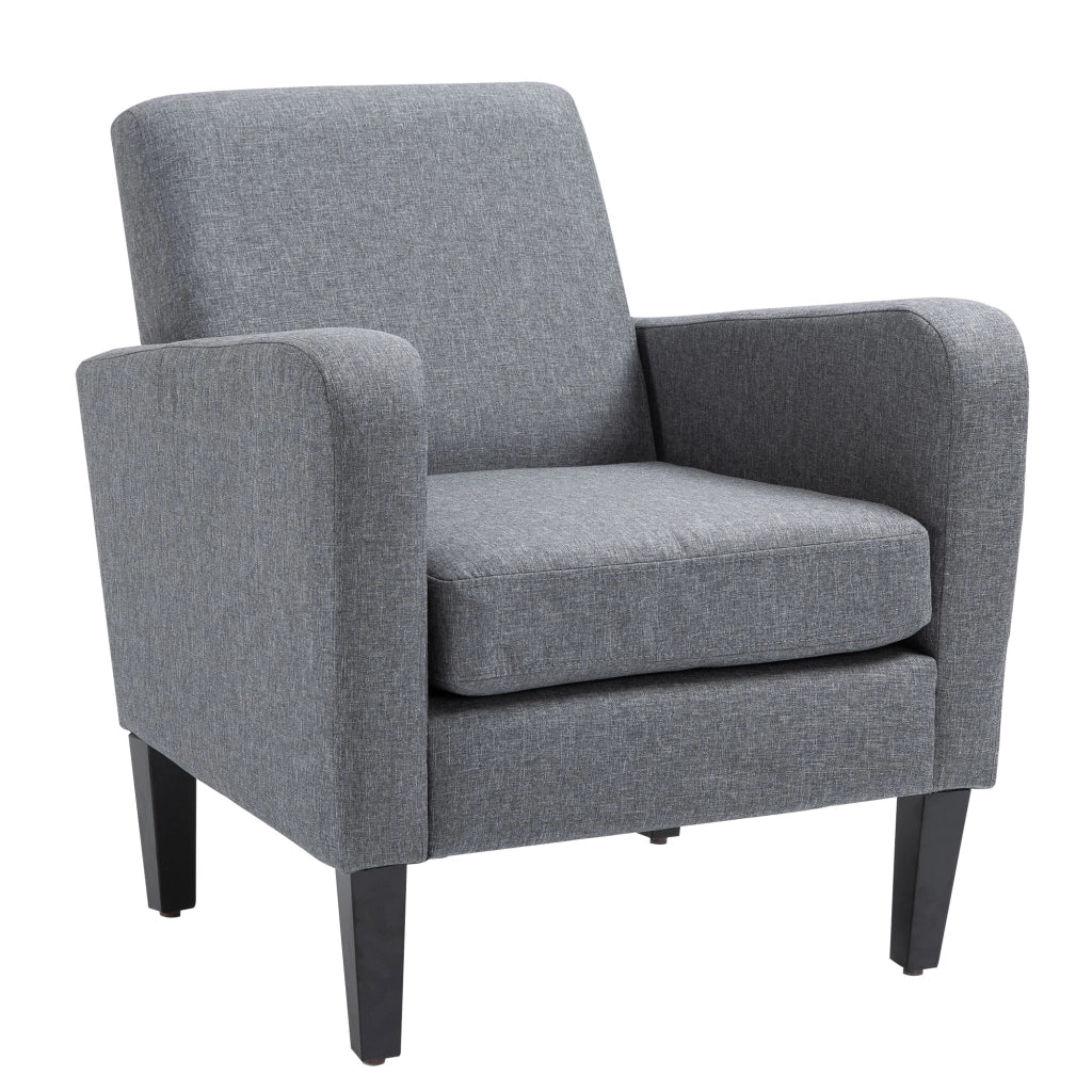 POLTRONA moderna 66x72x74 cm tessuto effetto lino grigio chiaro