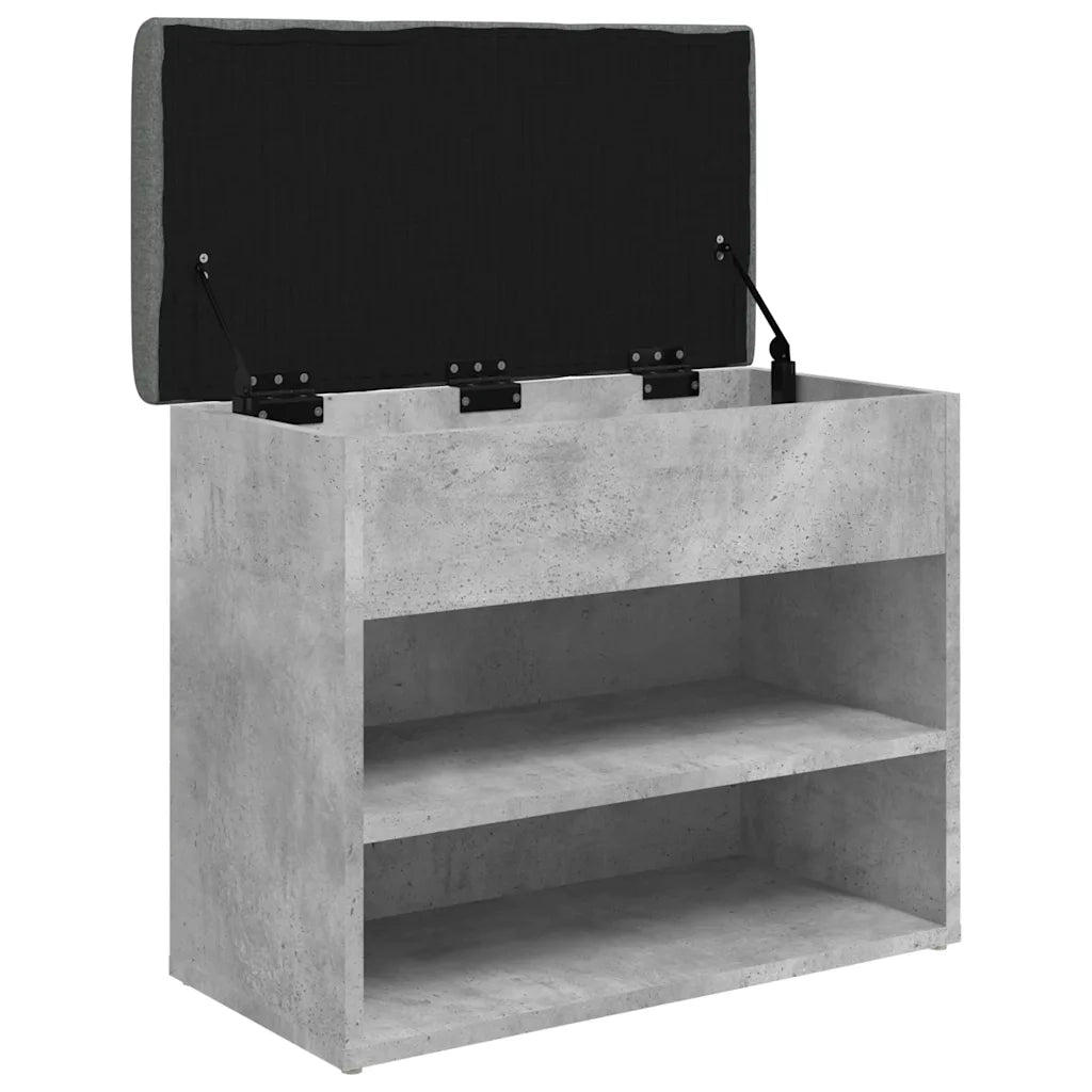Panca Porta Scarpe-Sgabello-Panca Scarpiera Grigio Cemento 62x32x50cm Legno Multistrato